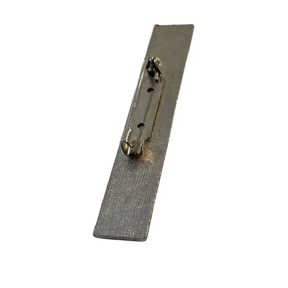VTG Art‎ Deco Geometric Black Gold Tone Enamel Bar Pin Brooch
